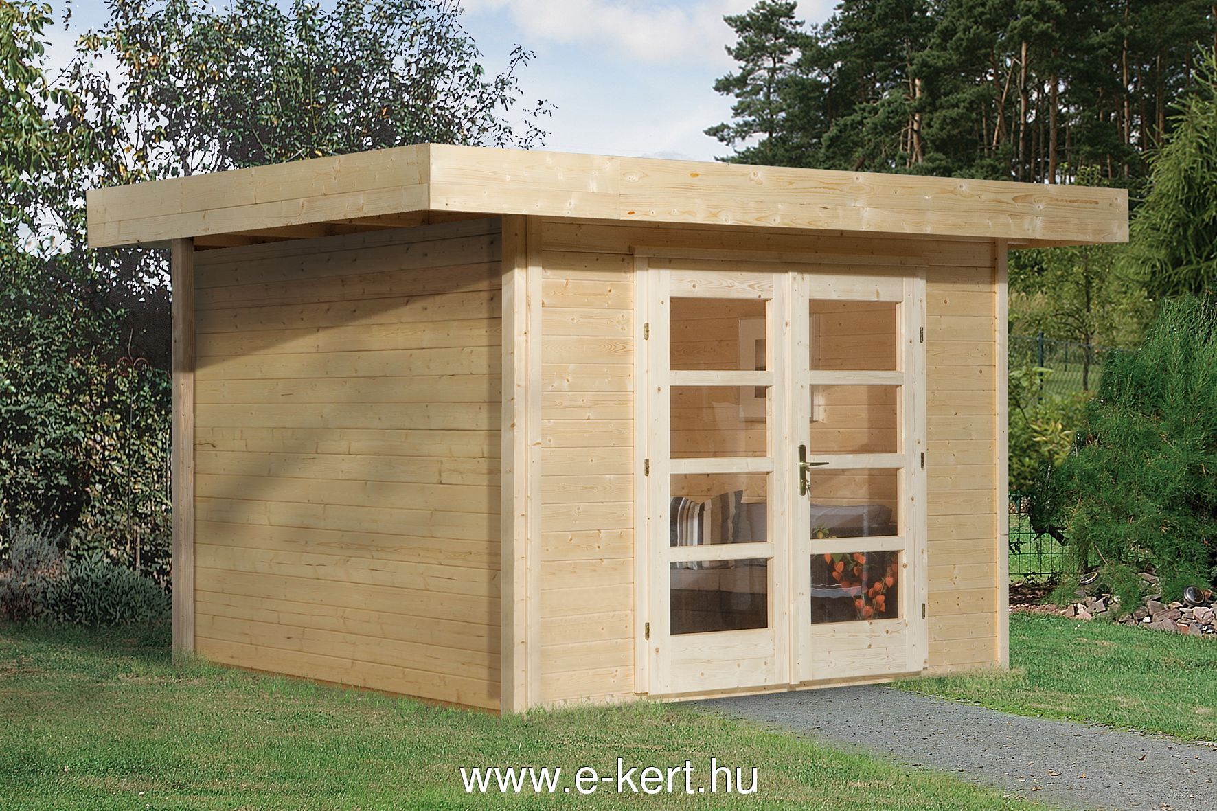 Faház designhaus lapostetős gerendaház egyedi126 - 2. kép