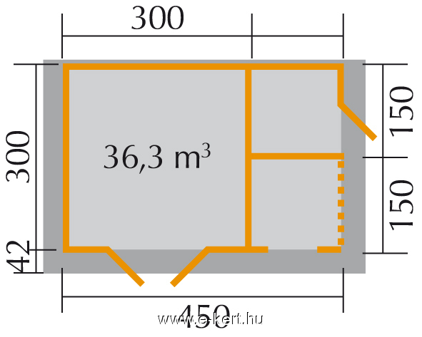 Szerszámtároló faház 28 mm Weka150 - 2. kép