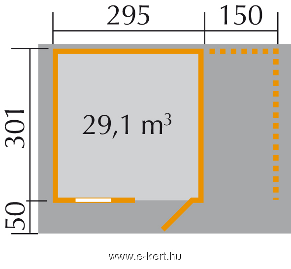 Szerszámtároló faház alapozási rajza fatárolóval építve
