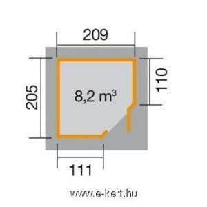 229/2-es Faház alaprajza Ötszögletű szerszámtároló Weka 229
