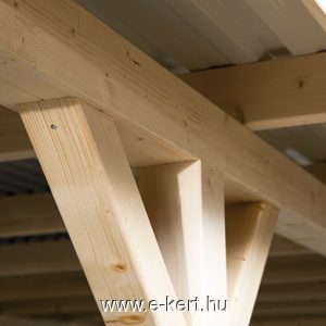Garázs ragasztott szerkezetének fotója