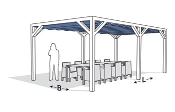 Elhúzható pergola árnyékoló 200x500cm - 9. kép