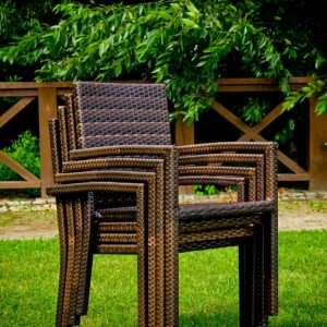 Rattan szék rakásolható Ombroso Karfás rattan szék párnával Ombroso