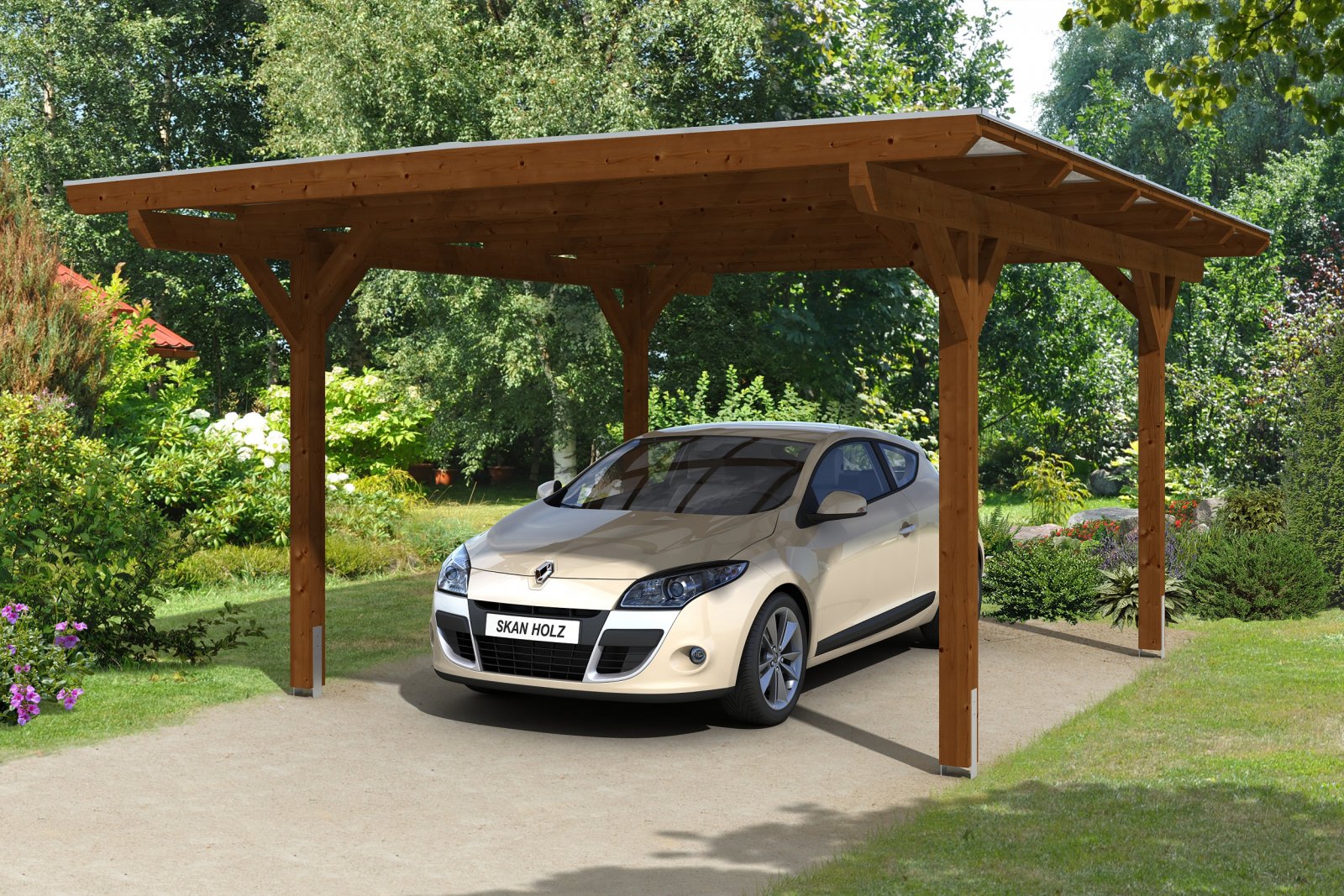 Skanholz Odenwald carport dióbarna