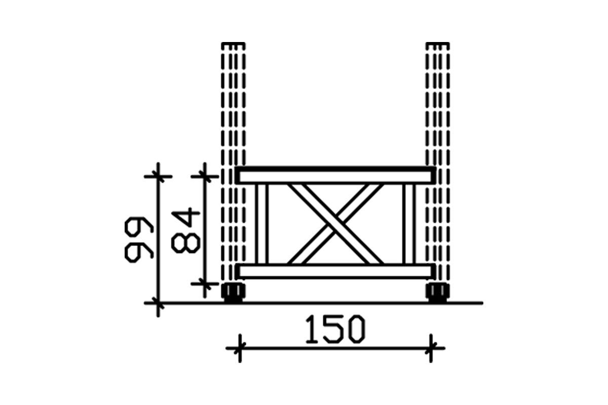 Pavilon korlát X-kivitel - 2. kép