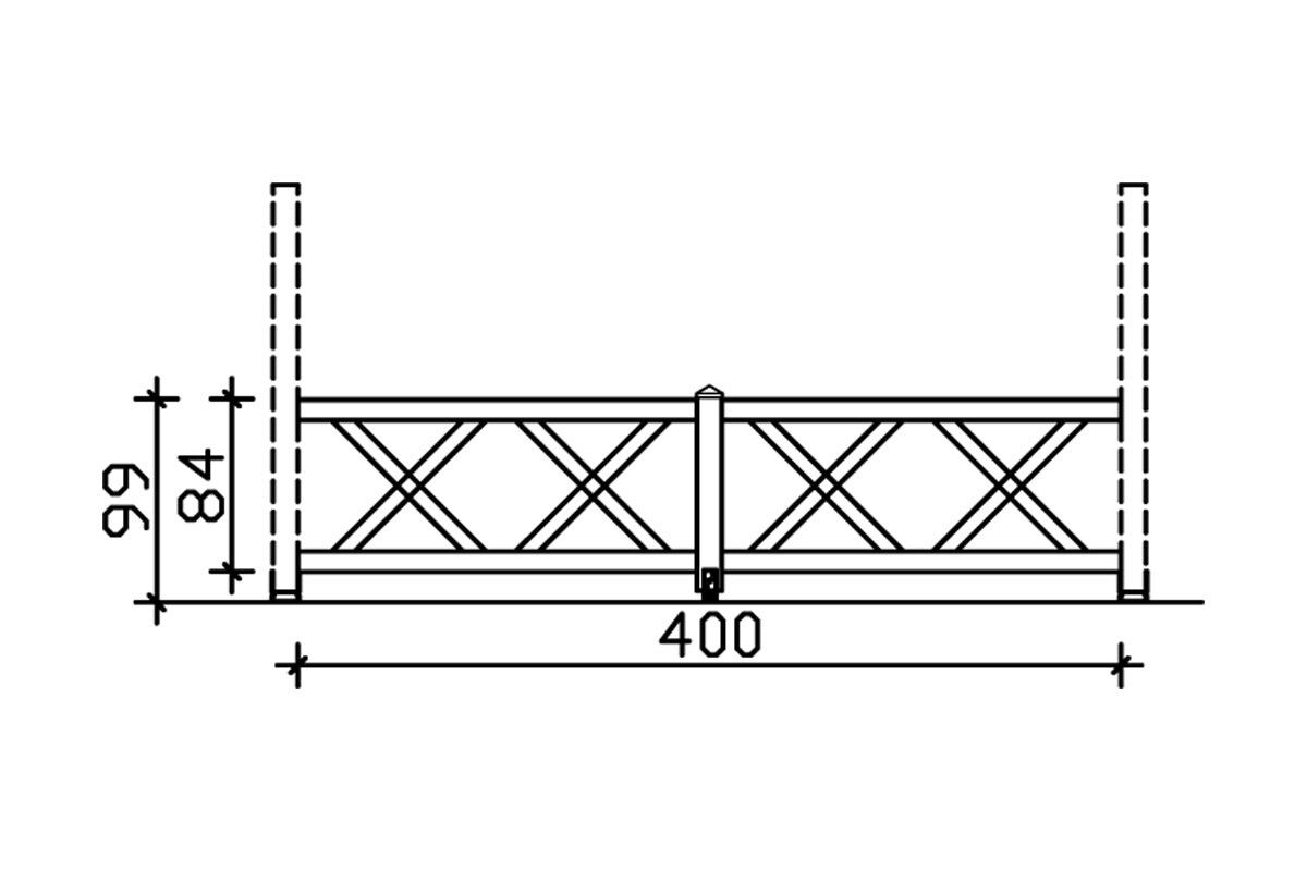 Pavilon korlát X-kivitel - 6. kép