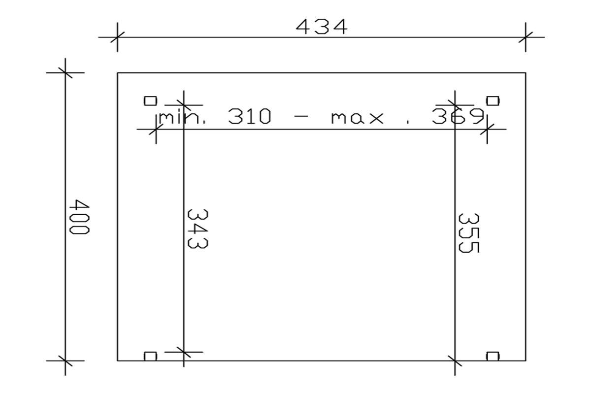 Terasztető Skanholz 434cm szabadon álló 4méret - 11. kép