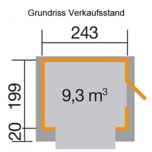 Árusító_faház_alaprajz_Weka_Verkaufshaus_221 árusító pavilon faház Weka 221.2420.