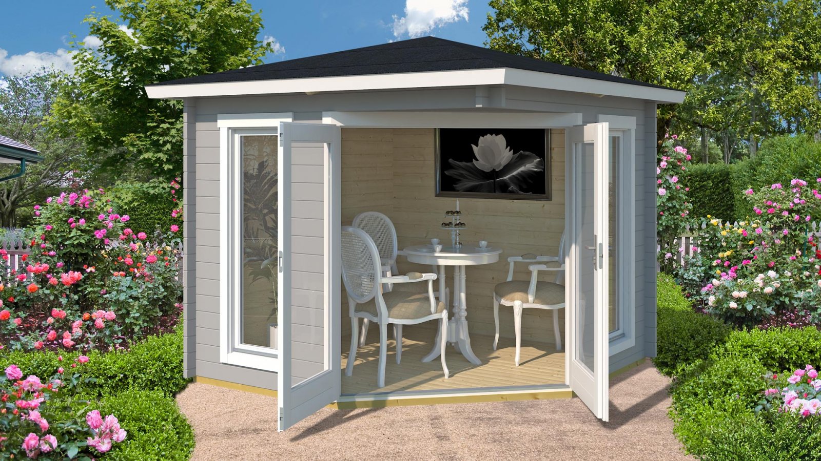 Ötszögletű pavilon faház Weka408