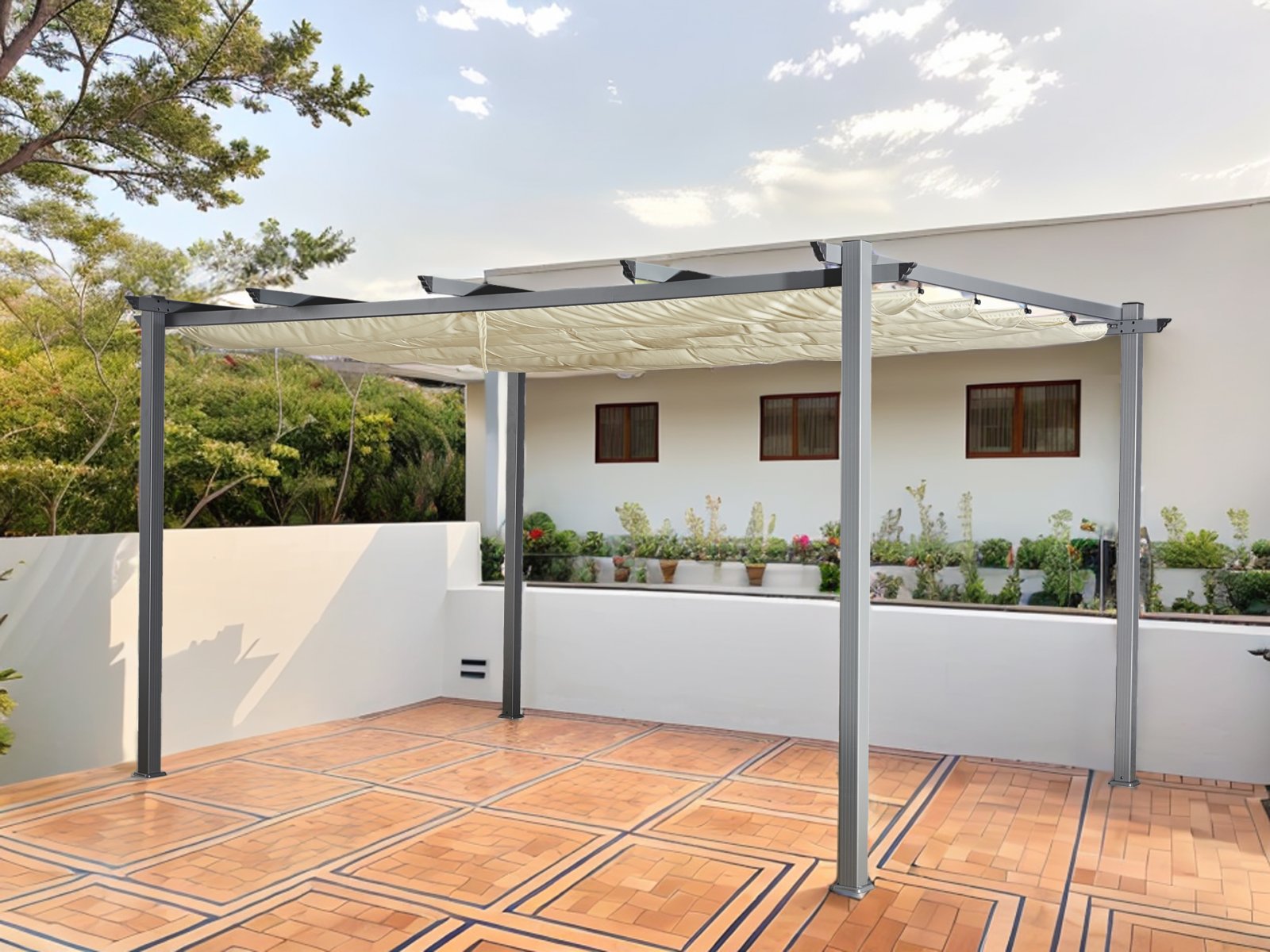 Fém pavilon árnyékoló 3x4m