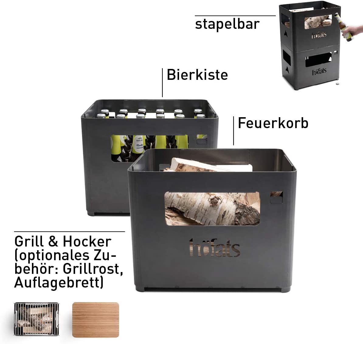 Tűzrakó grill höfats BeerBox - 7. kép