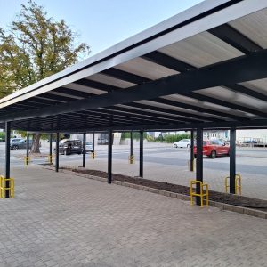Autóbeálló-garázs-építés Többállásos egyedi garázstető építés 5x20m