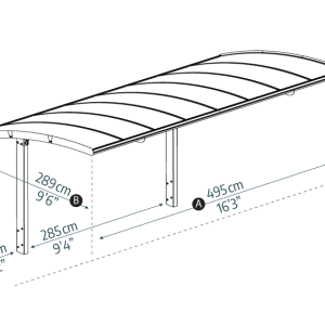 Garázstető_méretei_Palram_Carport_Arizona Palram Canopia Arizona garázs autóbeálló méretei