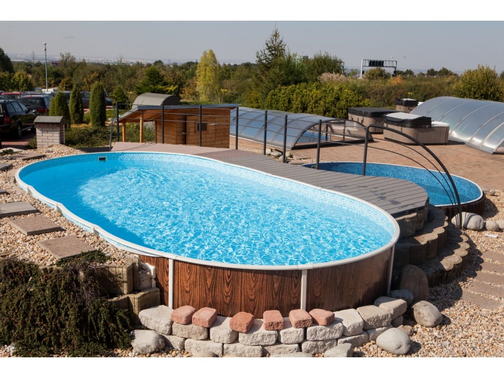 Fémvázas kerti medence Azuro oval pool