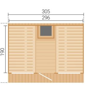 Szaunaház-méretei-Weka-sauna-191.0110.00.01 Kültéri szauna Elva szaunaház